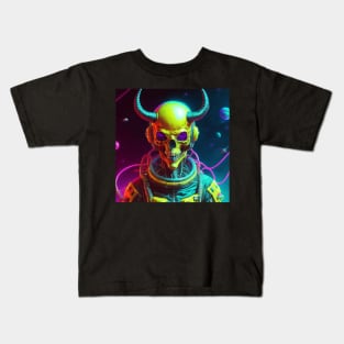 Skull Demon in Space Kids T-Shirt